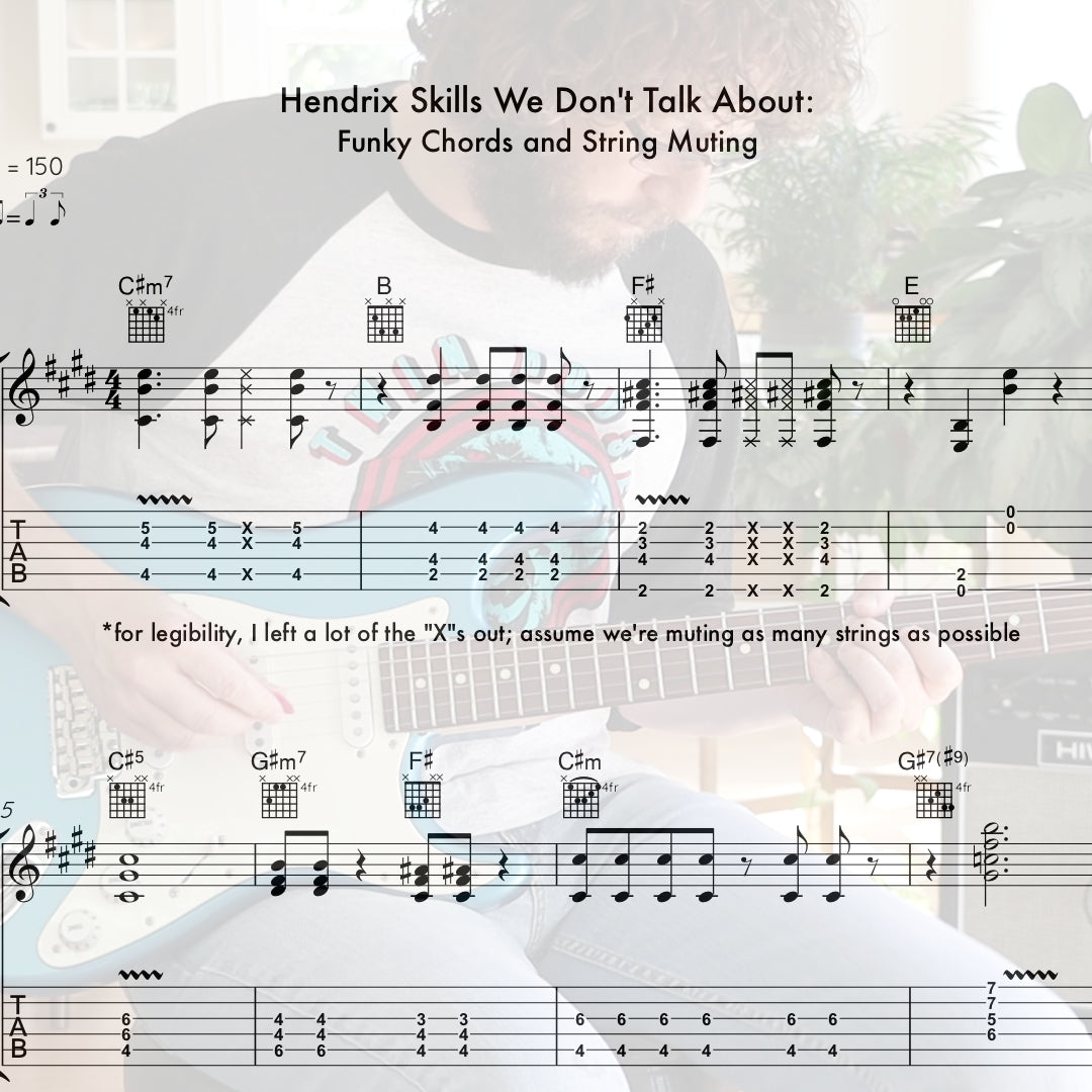 Hendrix Funky Chords and String Muting